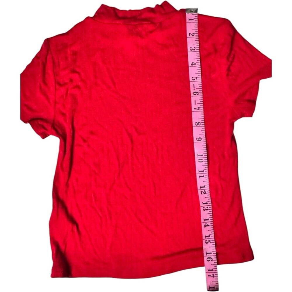 Forever 21 Women's Vibrant Red Short Sleeve Crop Top Sz S - Picture 6 of 7